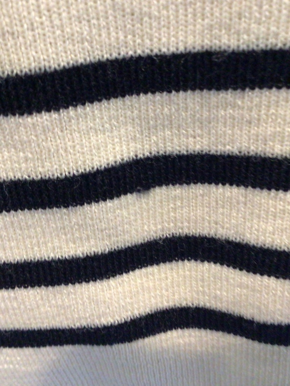 Saint James - Pure wool striped navy blue and cream quarter-zip sweater size 38 - Picture 10 of 16